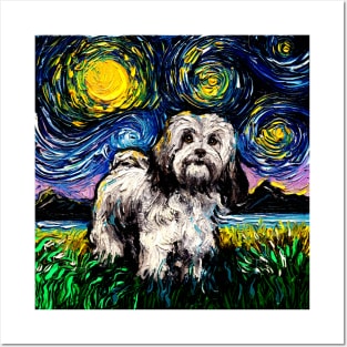 Lhasa Apso Night Posters and Art